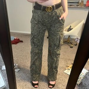 NWT Zara paisley cool military style pants size S